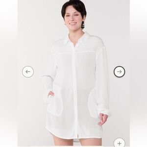 Prana Fernie Long Sleeve Button Down Shirt in White Women's Size XS